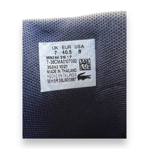 Exquisite LACOSTE Ortholite Navy Blue Gator Logo Men Size 8 /40.5 Shoes Sneakers - Picture 11 of 11